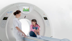 Young patient about to get a CT scan